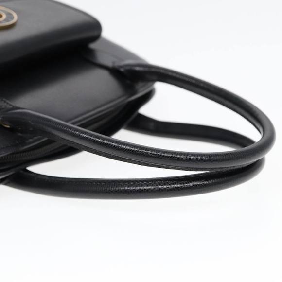 CELINE Hand Bag Leather 2way Black Gold Auth 85493 - Picture 7 of 16